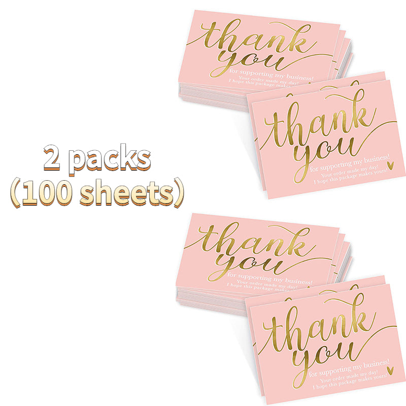 50 Sheets Thank You For Supporting My Small Business Thank You Card