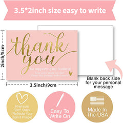 50 Sheets Thank You For Supporting My Small Business Thank You Card