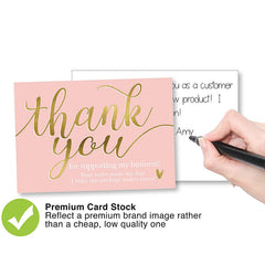 50 Sheets Thank You For Supporting My Small Business Thank You Card