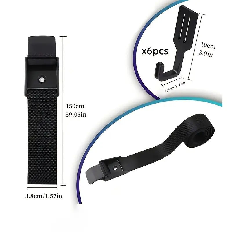 Versatile Treestand Strap With 6 Hooks For Camping