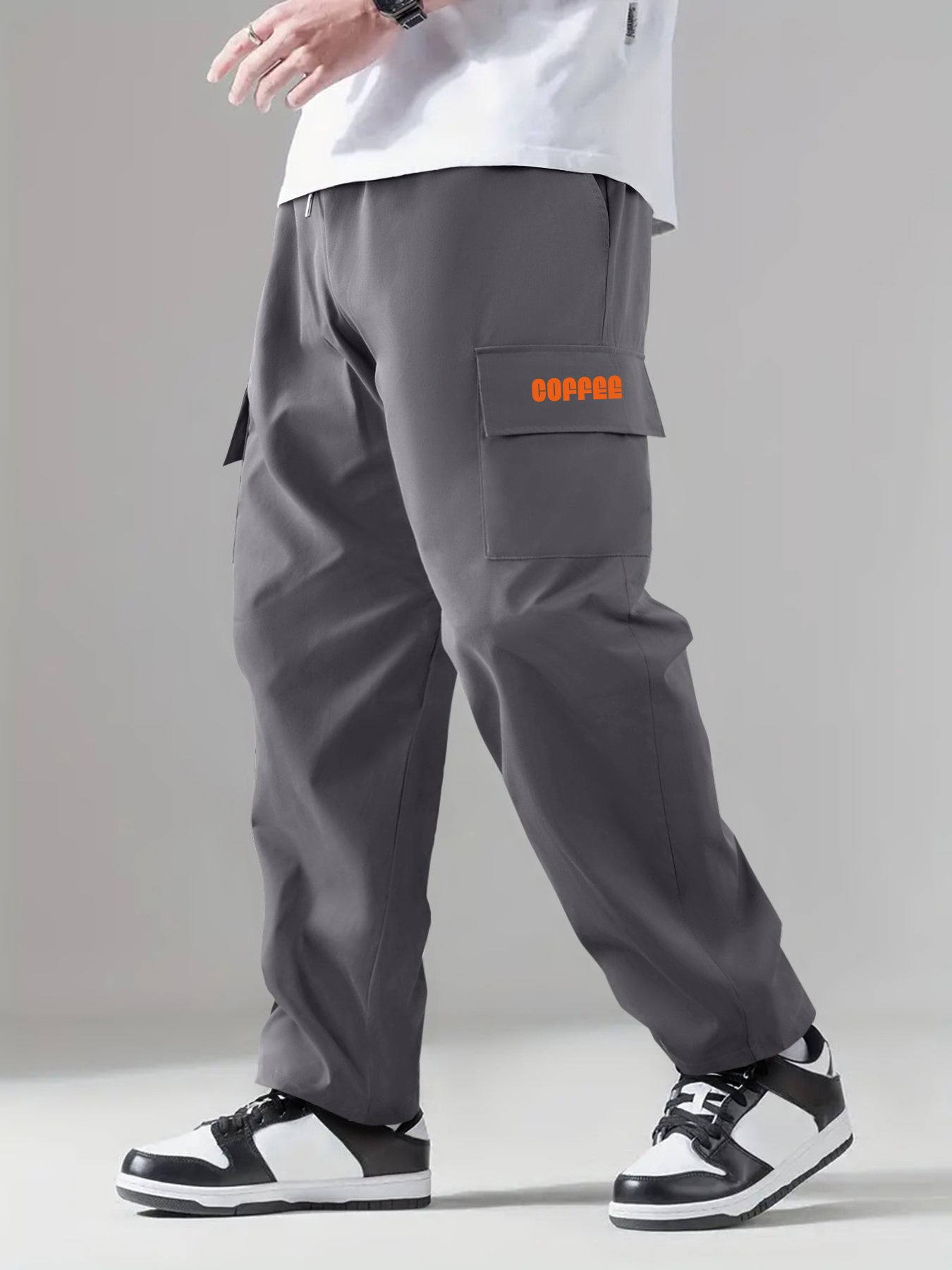 Cargo Pants Men Flap Pocket Loose Casual Outdoor Work Pants