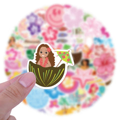 60pcs Coconut Girl Preppy Stickers Waterproof Aesthetics Vinyl Stickers