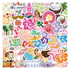 60pcs Coconut Girl Preppy Stickers Waterproof Aesthetics Vinyl Stickers