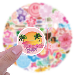 60pcs Coconut Girl Preppy Stickers Waterproof Aesthetics Vinyl Stickers