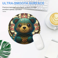 Bear Round Mouse Pad Small Size 7.87X7.87X0.1 Inch