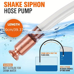 Automobile Suction Pump Manual Extractor w/ Red Copper Siphon Refueling Pipe