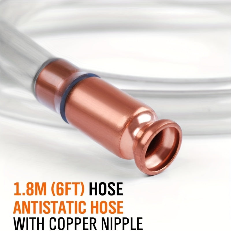Automobile Suction Pump Manual Extractor w/ Red Copper Siphon Refueling Pipe