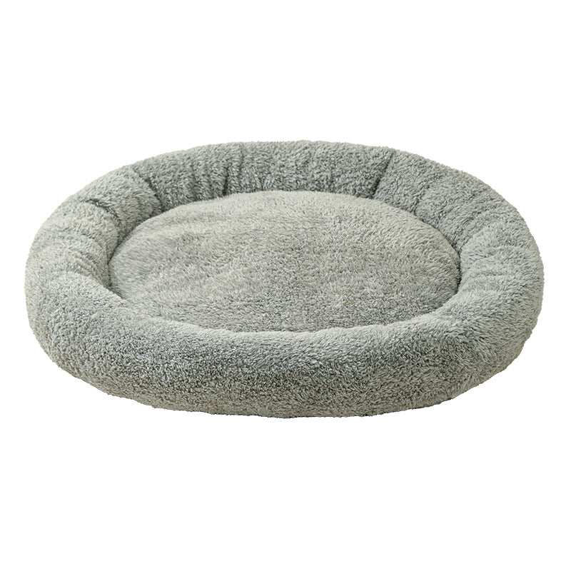 Soft Plush Round Cat Bed Bolster Nest - Pet Supplies