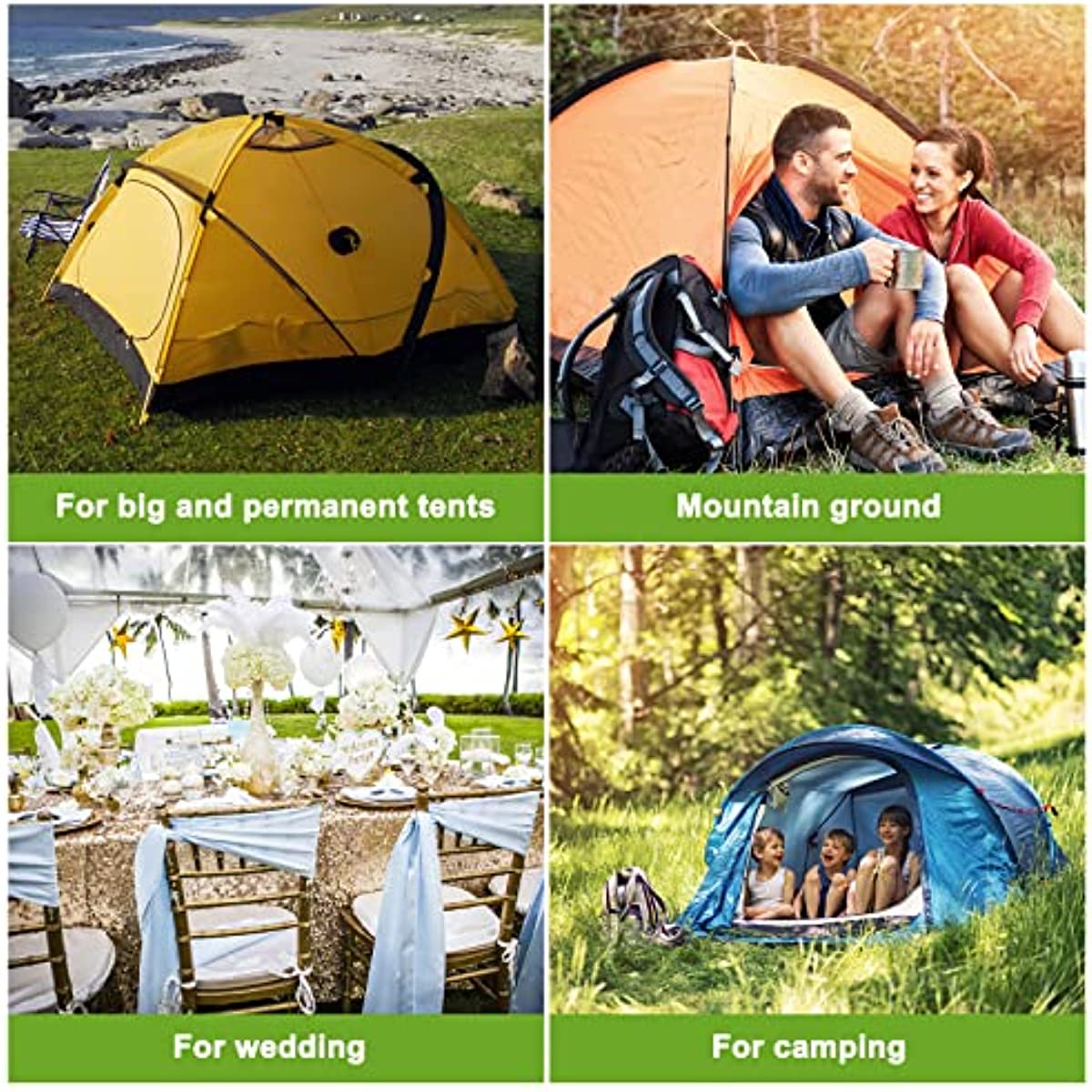 12pcs Metal Tent Pegs Aluminium Pegs For Hard Floors Camping Fishing