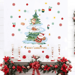 Christmas Theme Window Sticker Waterproof PVC for Living Room
