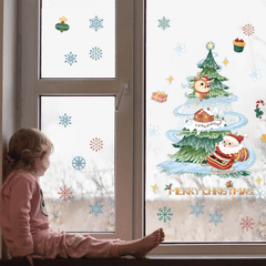 Christmas Theme Window Sticker Waterproof PVC for Living Room