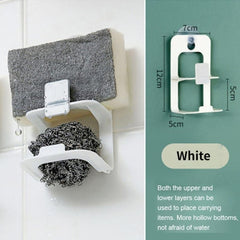 Kitchen Suction Cup Sink Drain Rack Sponge Holder Soap Stand Dish Cloth Shelf