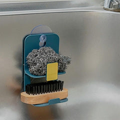 Kitchen Suction Cup Sink Drain Rack Sponge Holder Soap Stand Dish Cloth Shelf