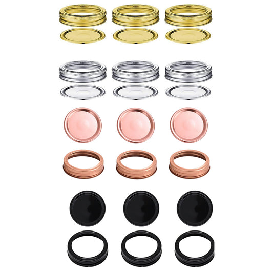 24 Pcs Split Type Leak Proof Mason Jar Lids & Rings - Stainless Steel
