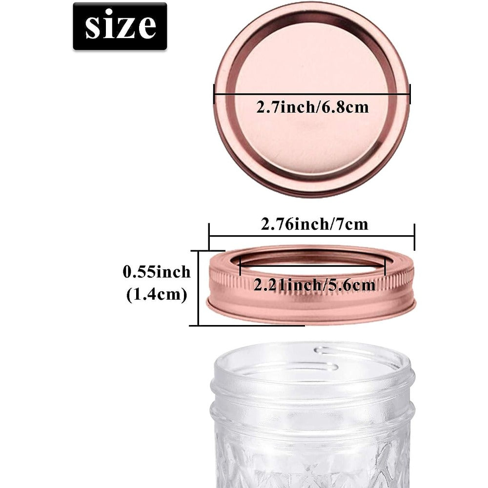 24 Pcs Split Type Leak Proof Mason Jar Lids & Rings - Stainless Steel