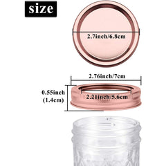 24 Pcs Split Type Leak Proof Mason Jar Lids & Rings - Stainless Steel
