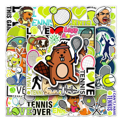 50pcs Tennis Graffiti Stickers Waterproof for Motorcycle Laptop Helmet