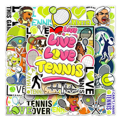 50pcs Tennis Graffiti Stickers Waterproof for Motorcycle Laptop Helmet