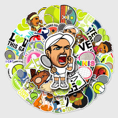 50pcs Tennis Graffiti Stickers Waterproof for Motorcycle Laptop Helmet