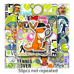 50pcs Tennis Graffiti Stickers Waterproof for Motorcycle Laptop Helmet