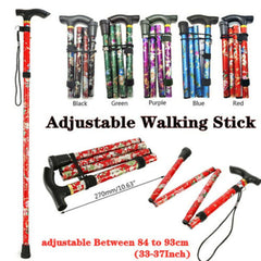 Telescopic Walking Cane Folding Trekking Stick Adjustable Aluminum Alloy