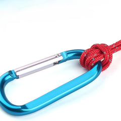 6pcs Carabiner Clips Large Aluminum D-Shaped Keychain Metal Buckle Random