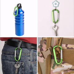 6pcs Carabiner Clips Large Aluminum D-Shaped Keychain Metal Buckle Random