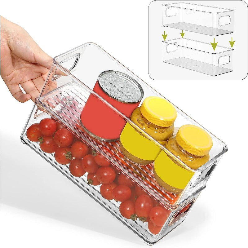 Stackable Plastic Food Storage Box with Handle - Cle