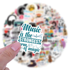 100pcs Cartoon Music Stickers Love Music Vinyl Stickers Waterproof