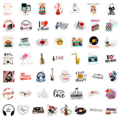 100pcs Cartoon Music Stickers Love Music Vinyl Stickers Waterproof