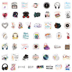 100pcs Cartoon Music Stickers Love Music Vinyl Stickers Waterproof