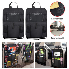 Car Seat Back Organizer w/ Tablet Holder Auto Back Seat Storage Protector
