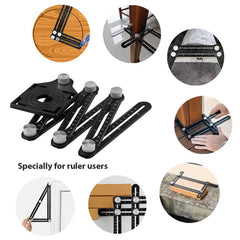 Angle Measuring Ruler 6 Sided Aluminum Alloy Multifunctional Measuring Ruler