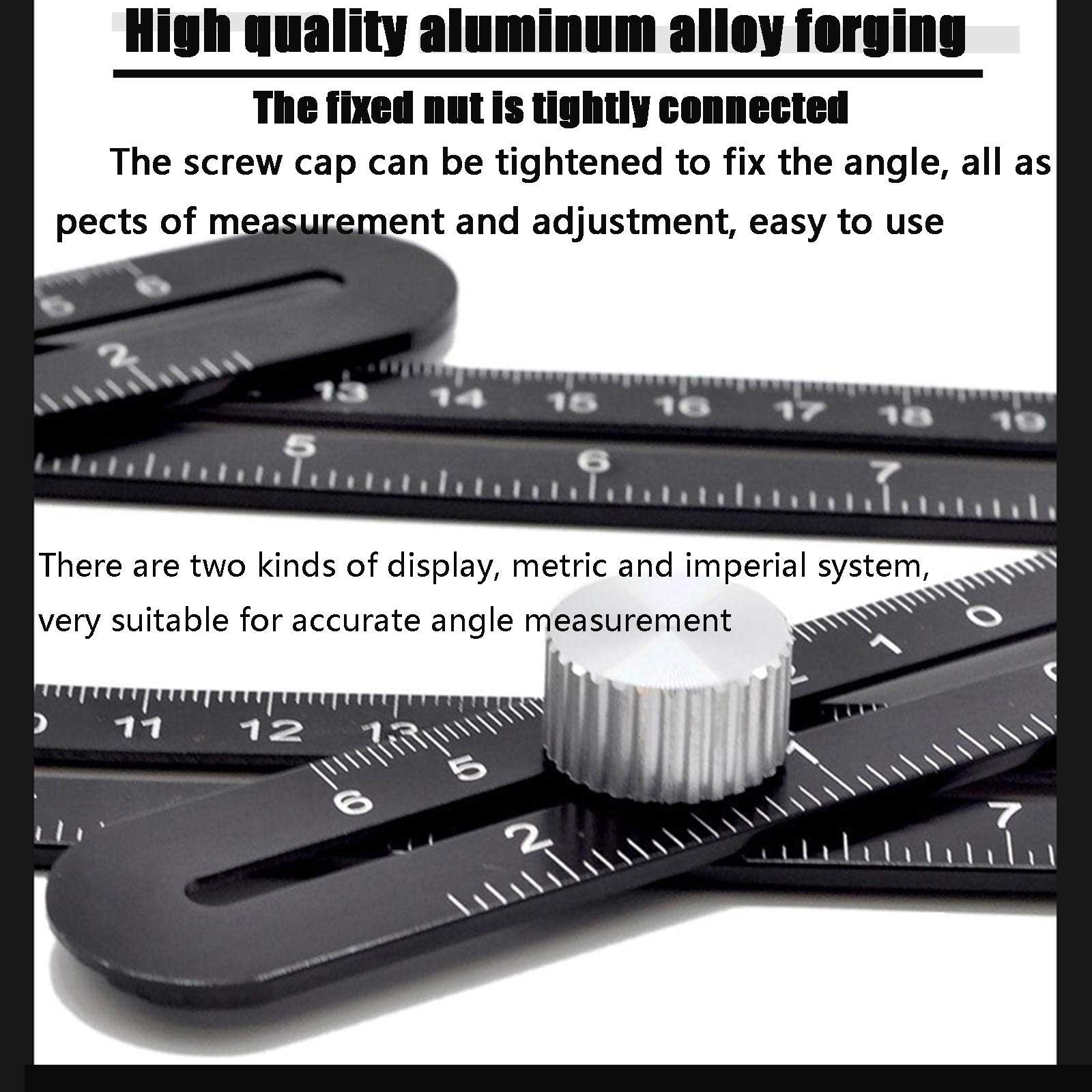 Angle Measuring Ruler 6 Sided Aluminum Alloy Multifunctional Measuring Ruler