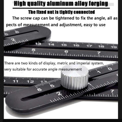 Angle Measuring Ruler 6 Sided Aluminum Alloy Multifunctional Measuring Ruler