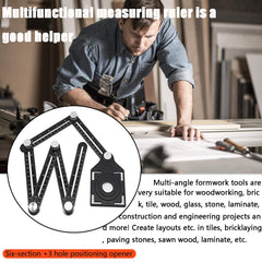Angle Measuring Ruler 6 Sided Aluminum Alloy Multifunctional Measuring Ruler