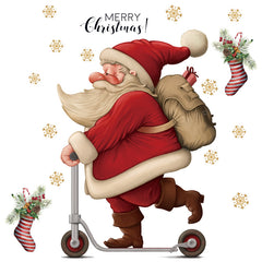 Santa Claus Skateboards Christmas Wall Stickers