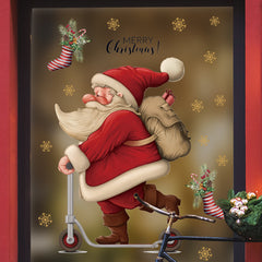Santa Claus Skateboards Christmas Wall Stickers