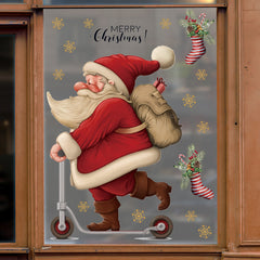 Santa Claus Skateboards Christmas Wall Stickers