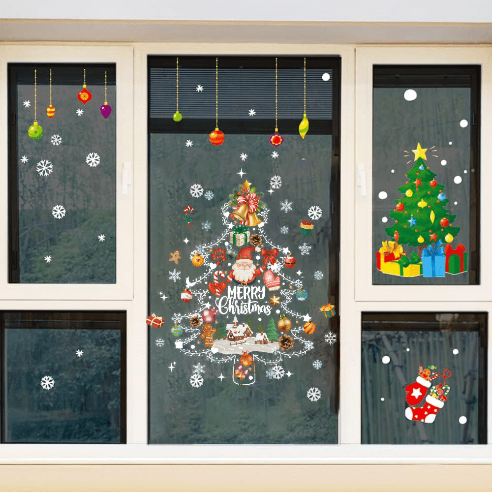 Christmas Tree Snowflake Cookies Candy Old Man Wall Sticker