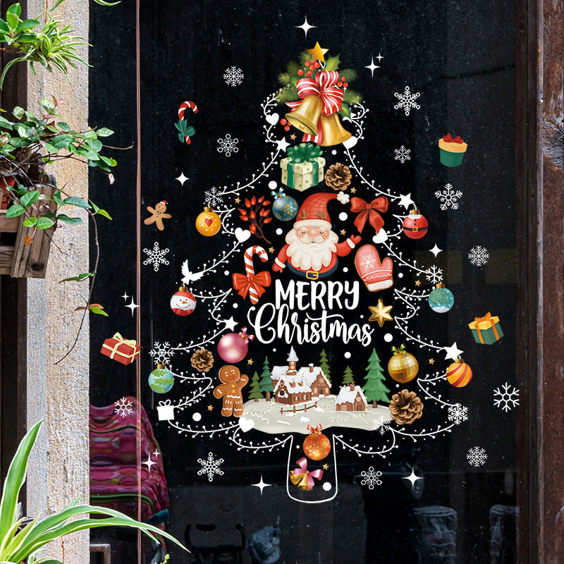 Christmas Tree Snowflake Cookies Candy Old Man Wall Sticker
