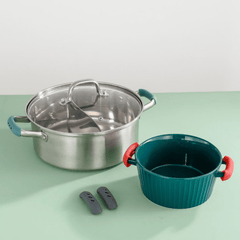 2pcs Silicone Pot Holder Sleeve for Cast Iron Pans