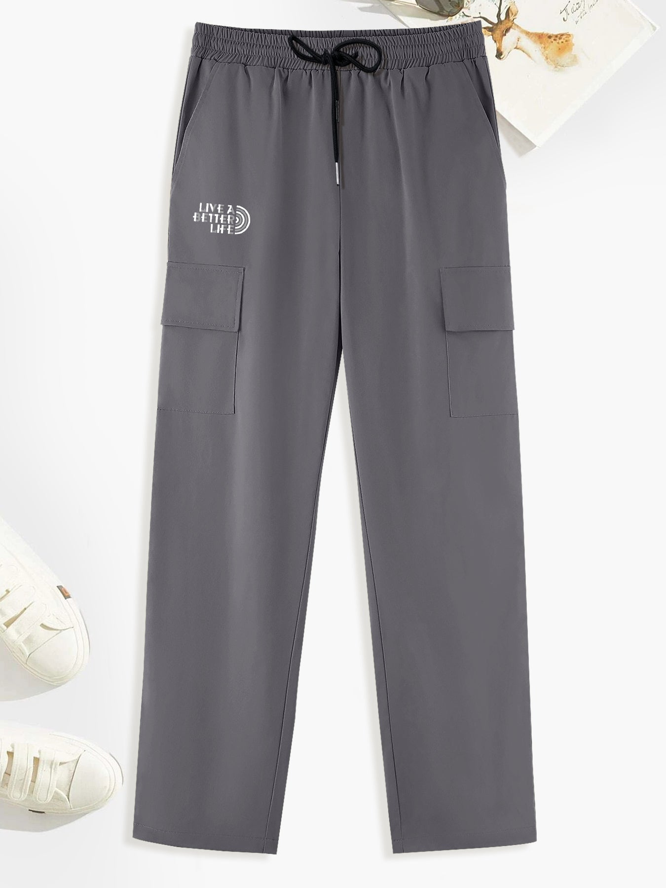 Cargo Pants Men's Flap Pocket Trousers Outdoor Streetwear Hip Hop Style