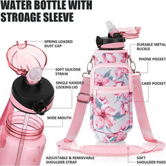 Water Bottle Storage Bag Cup Sleeve with Adjustable Strap