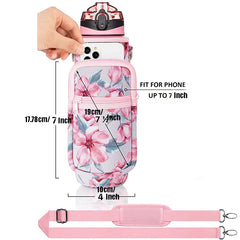 Water Bottle Storage Bag Cup Sleeve with Adjustable Strap