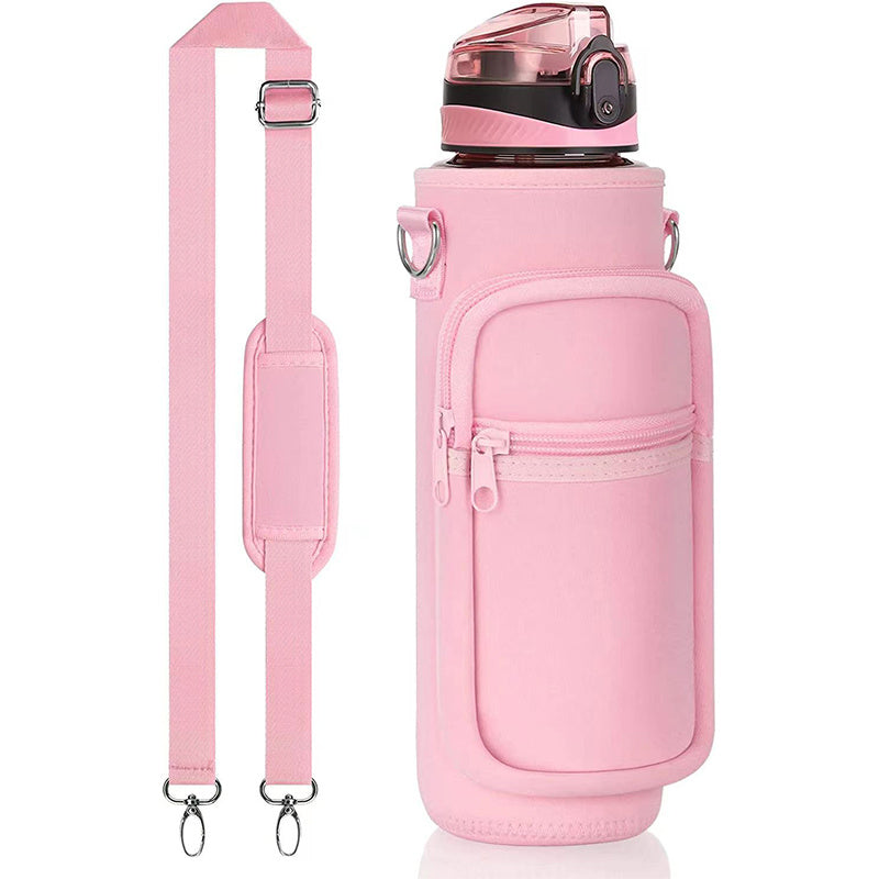 Water Bottle Storage Bag Cup Sleeve with Adjustable Strap
