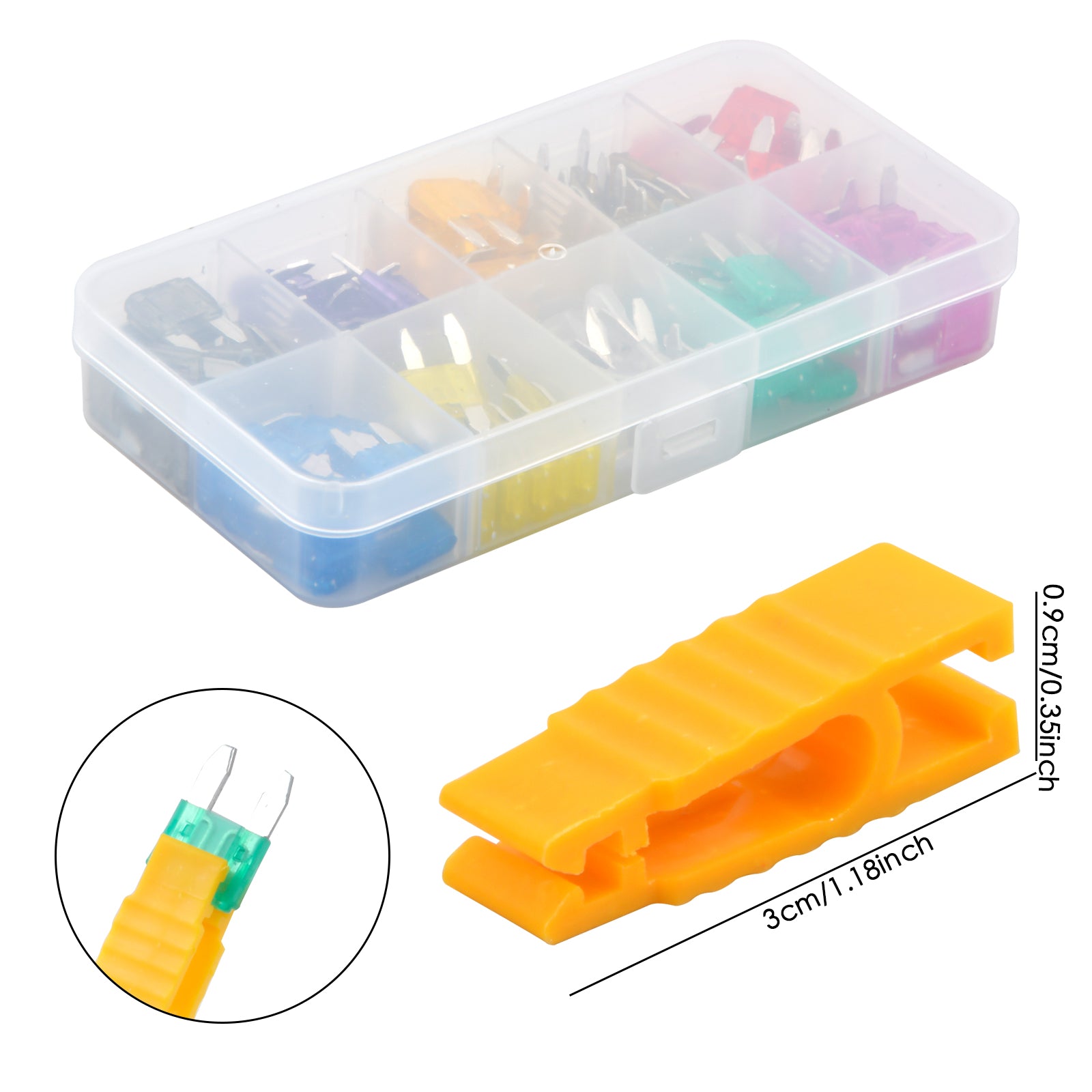120pcs Mini Flat Fuses Car Fuse Set Standard Blade Fuses With Extractor Plug