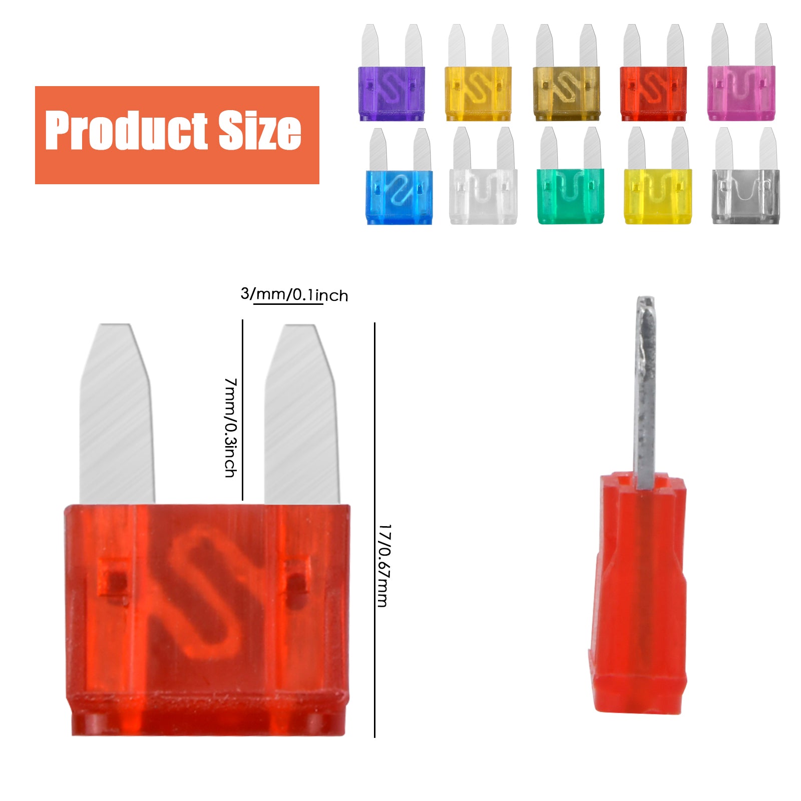 120pcs Mini Flat Fuses Car Fuse Set Standard Blade Fuses With Extractor Plug