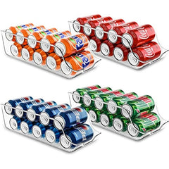 2pcs Kitchen Soda Can Dispenser Clear Can Organizer For Pantry