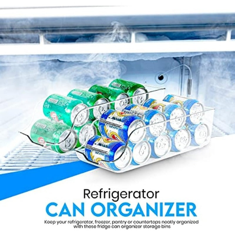 2pcs Kitchen Soda Can Dispenser Clear Can Organizer For Pantry